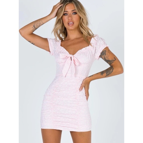 Princess Polly Dresses & Skirts - Princess Polly Dress Back To Paris Mini Ruffle Floral Pink 8